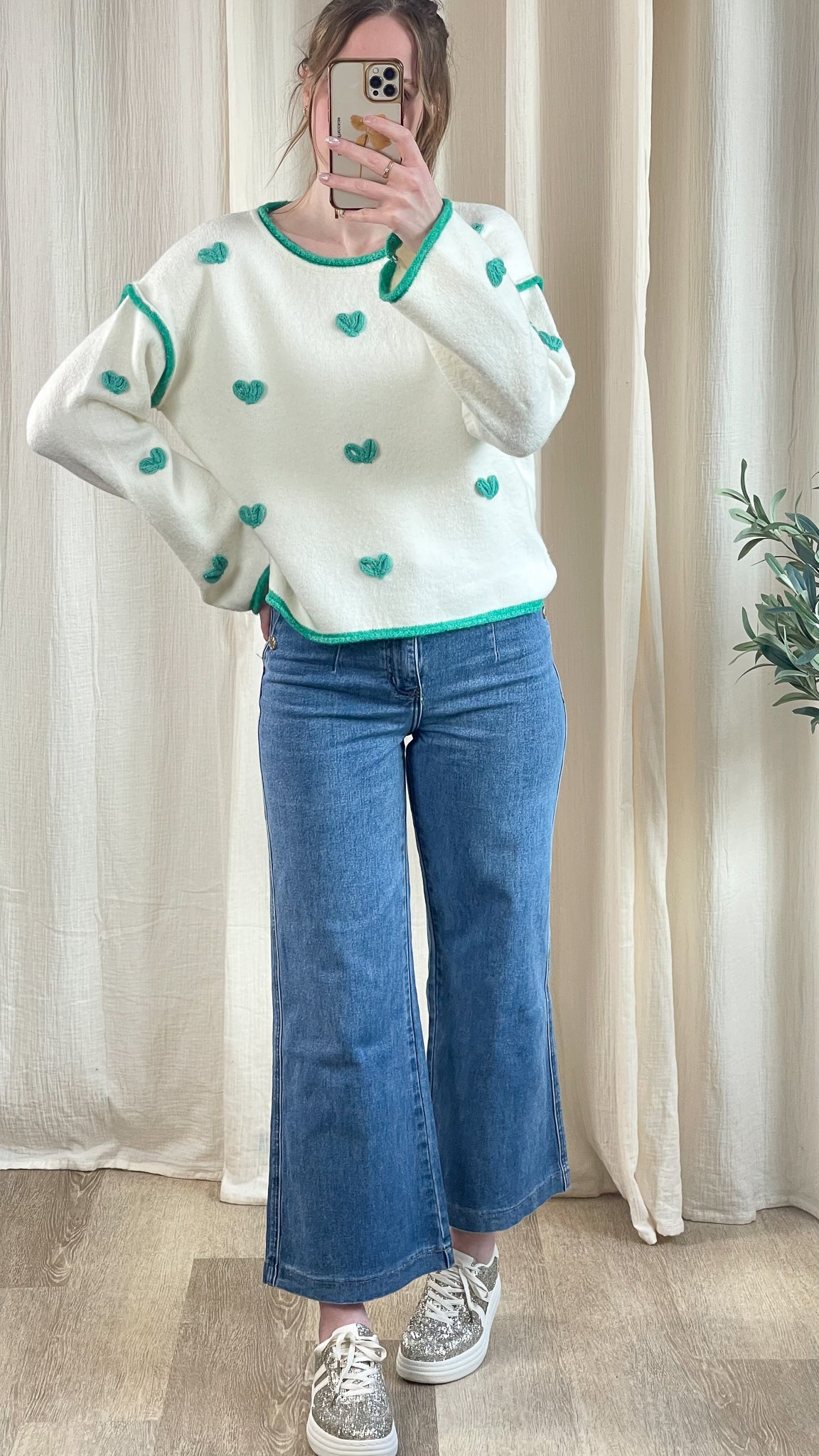 Pull Lovina - Maille avec coeurs en relief
