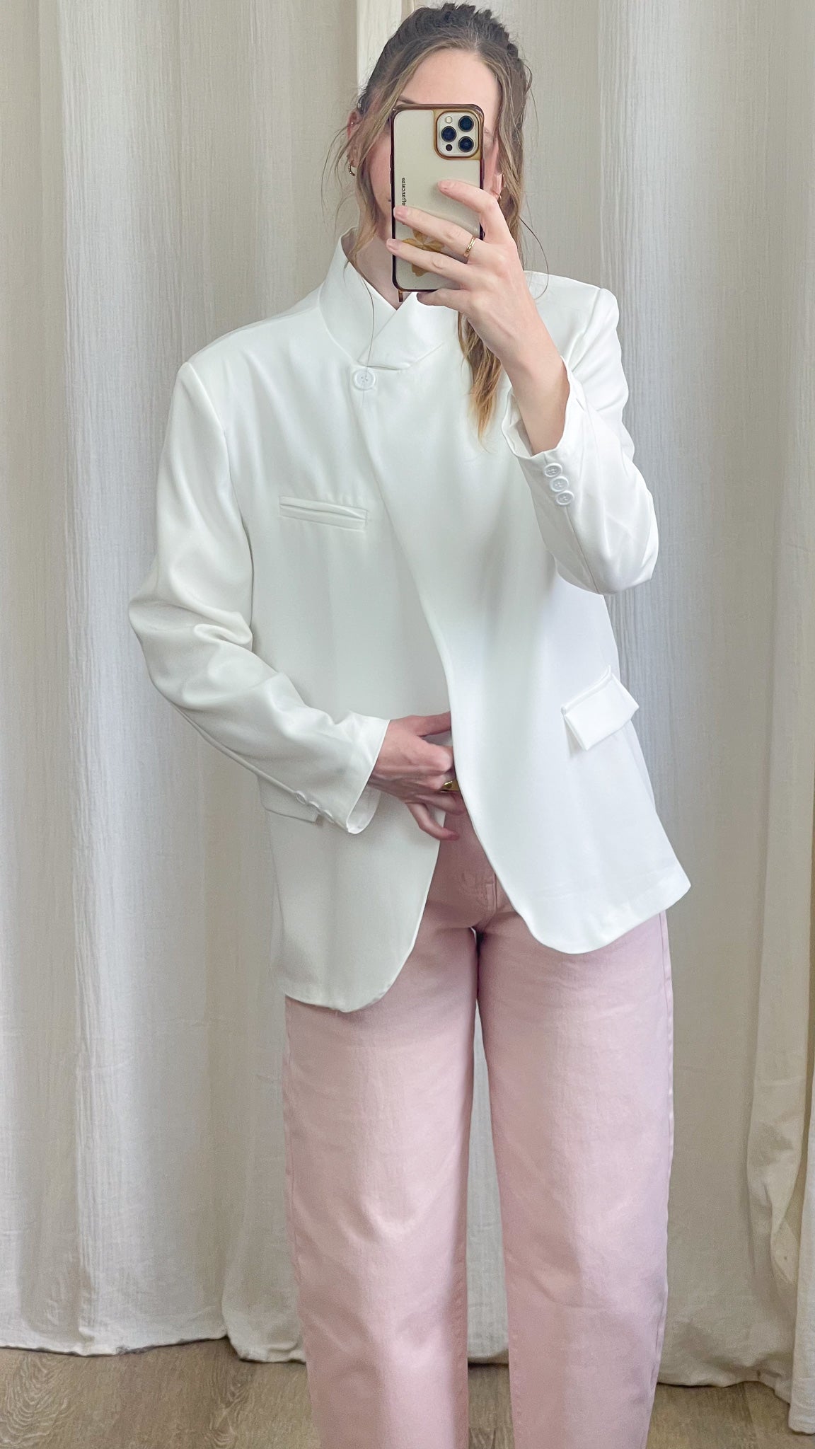 Blazer Valya – Blazer femme col montant coupe structurée