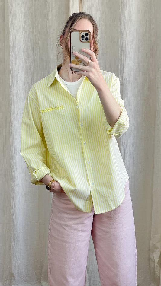 Chemise St Barthélemy – Chemise rayée oversize femme avec broderie