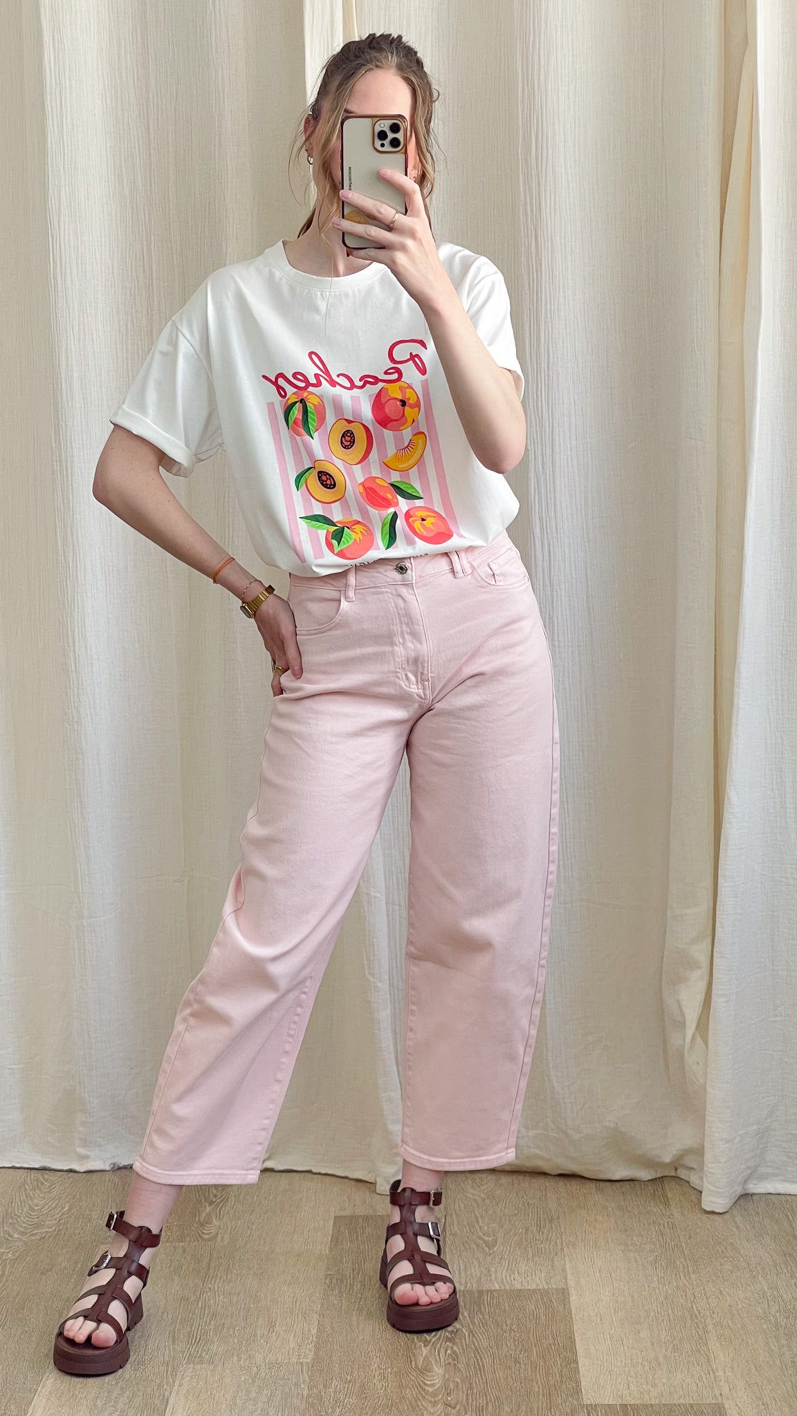T-shirt Peaches – T-shirt imprimé pêches femme 100% coton