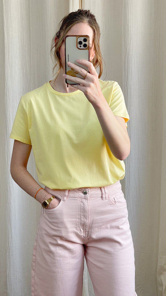 T-shirt oversize basique – T-shirt femme coupe ample col rond
