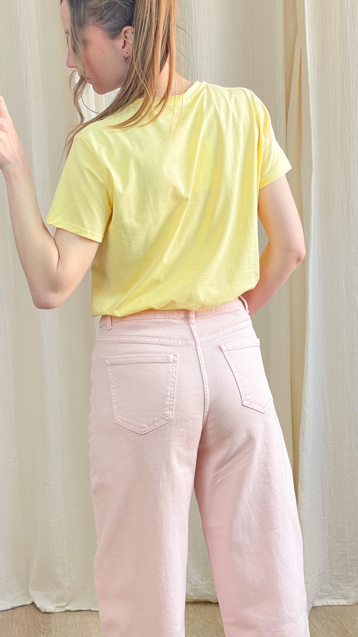 T-shirt oversize basique – T-shirt femme coupe ample col rond
