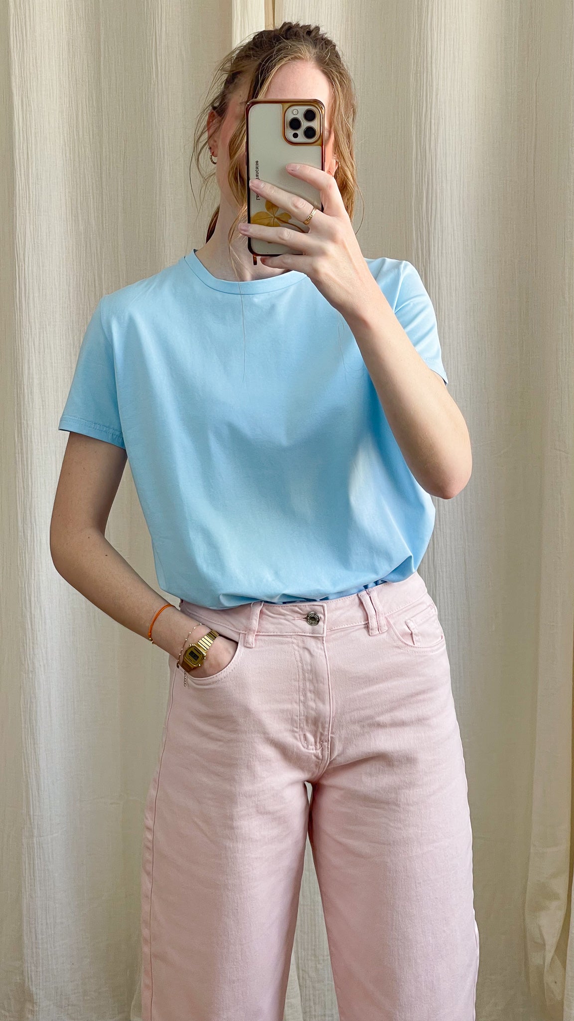 T-shirt oversize basique – T-shirt femme coupe ample col rond