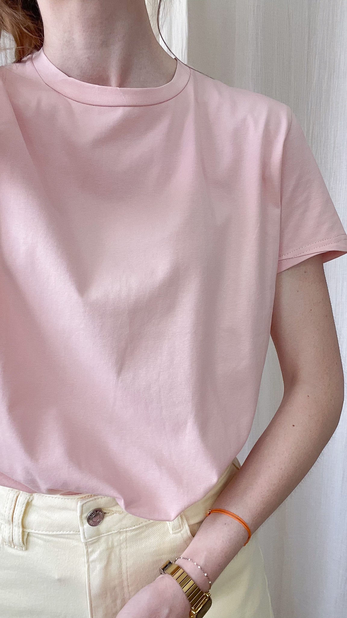 T-shirt oversize basique – T-shirt femme coupe ample col rond