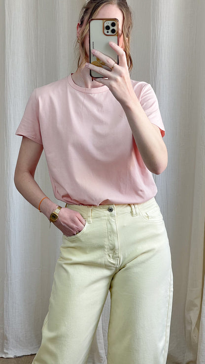 T-shirt oversize basique – T-shirt femme coupe ample col rond