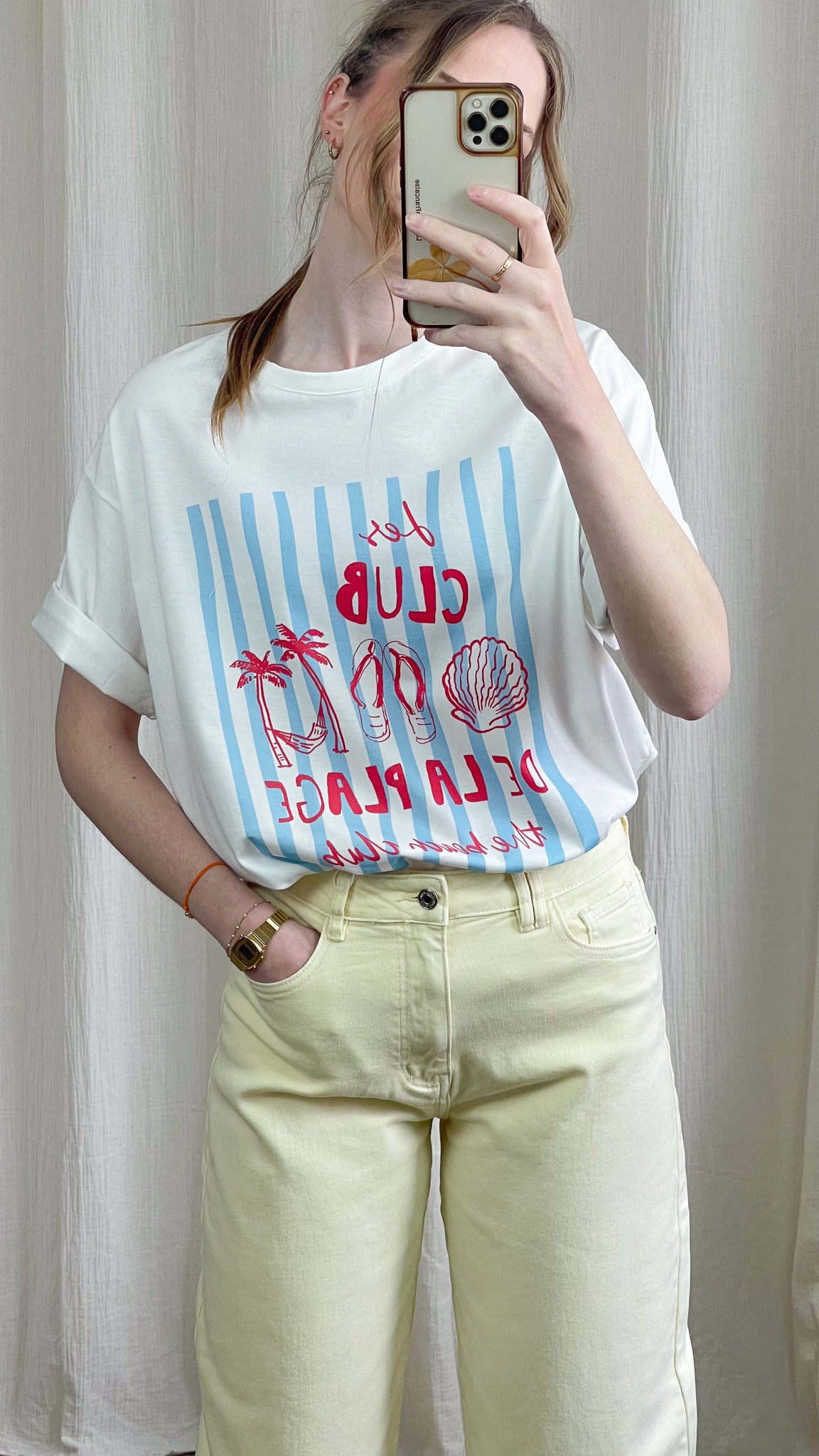 T-shirt Les Clubs – T-shirt imprimé bord de mer femme 100% coton