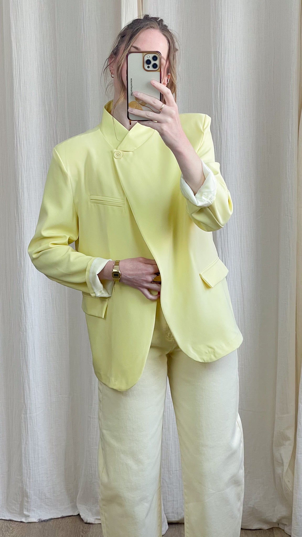 Blazer Valya – Blazer femme col montant coupe structurée