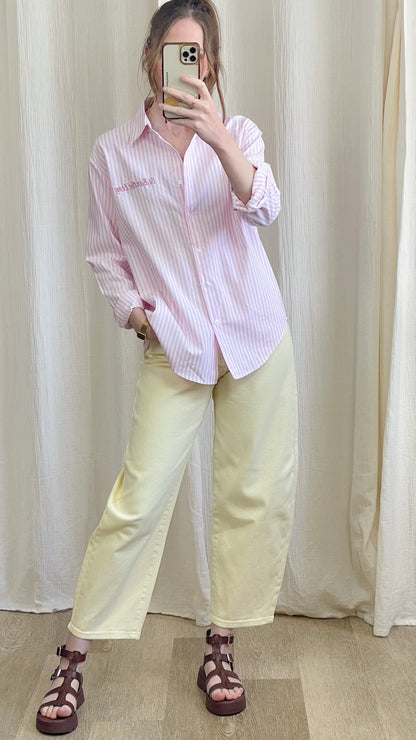 Chemise St Barthélemy – Chemise rayée oversize femme avec broderie