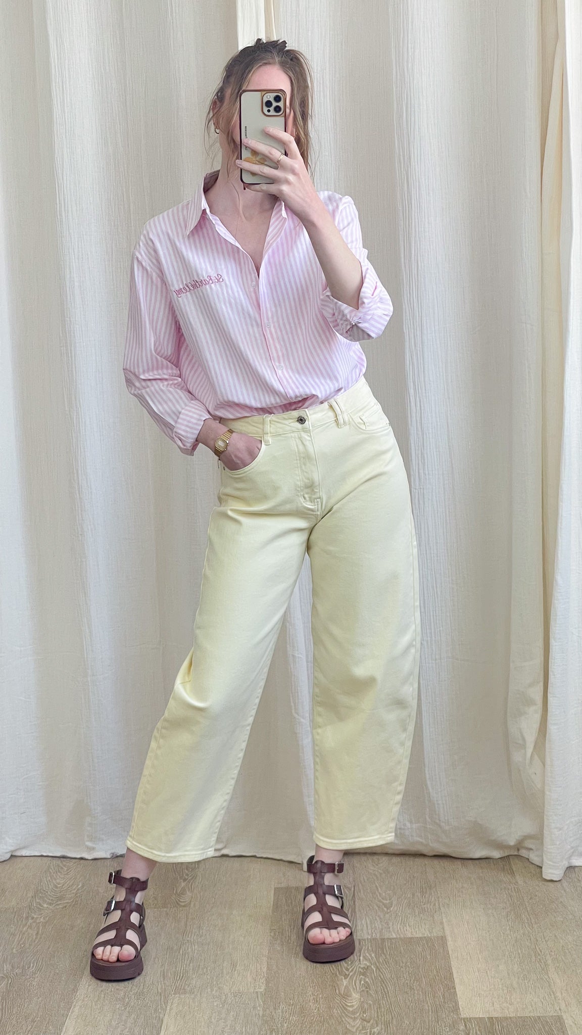 Chemise St Barthélemy – Chemise rayée oversize femme avec broderie