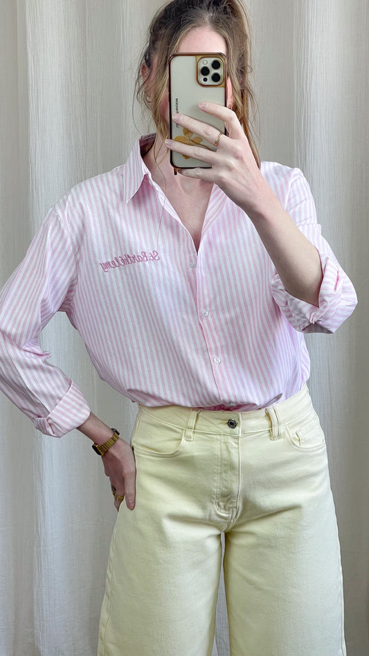 Chemise St Barthélemy – Chemise rayée oversize femme avec broderie