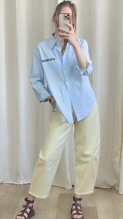 Chemise St Barthélemy – Chemise rayée oversize femme avec broderie
