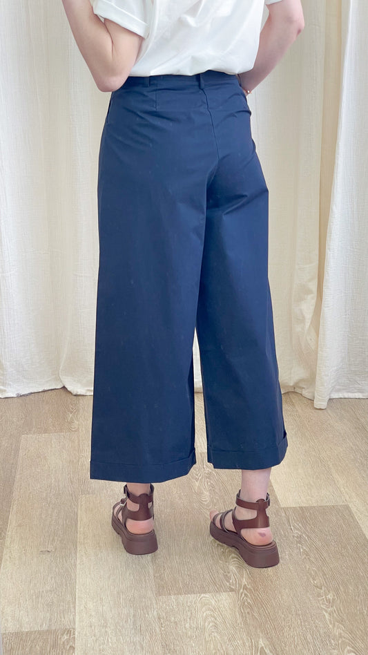 Pantalon Adeline – Pantalon large femme 100% coton taille haute