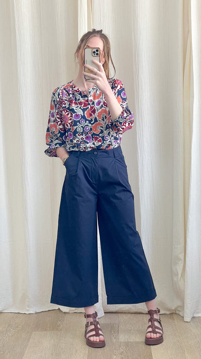 Blouse Jade – Blouse femme imprimée fluide manches 3/4