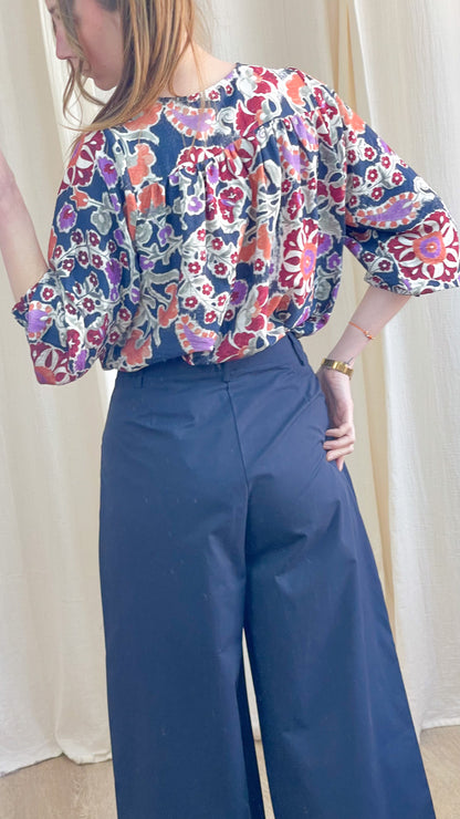 Blouse Jade – Blouse femme imprimée fluide manches 3/4