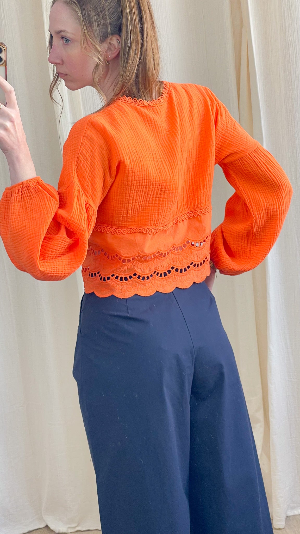Blouse Laurie – Blouse femme gaze de coton avec détails brodés