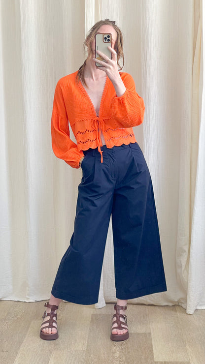 Blouse Laurie – Blouse femme gaze de coton avec détails brodés