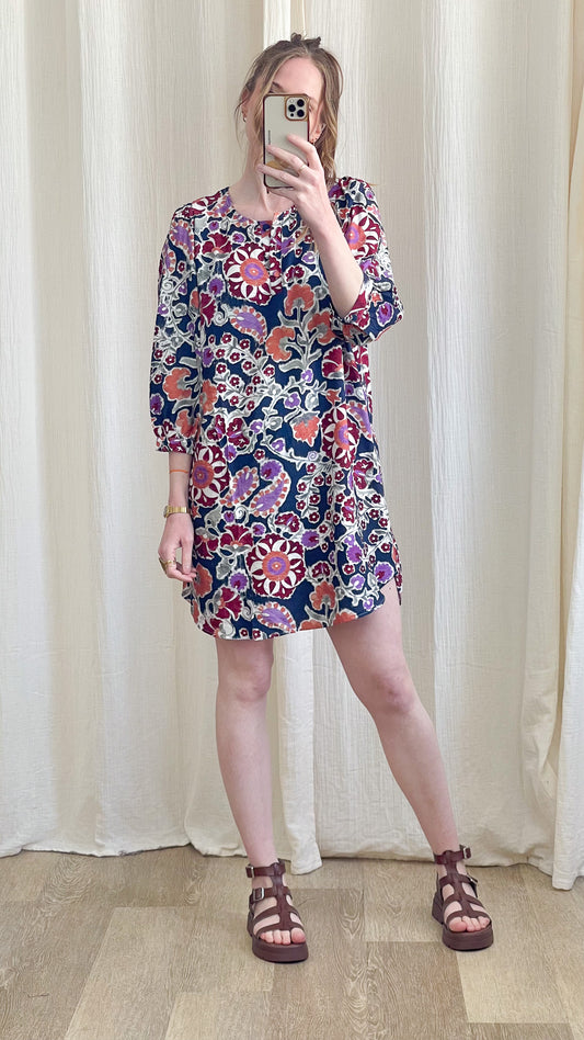 Robe Jade – Robe courte femme imprimée bohème fluide