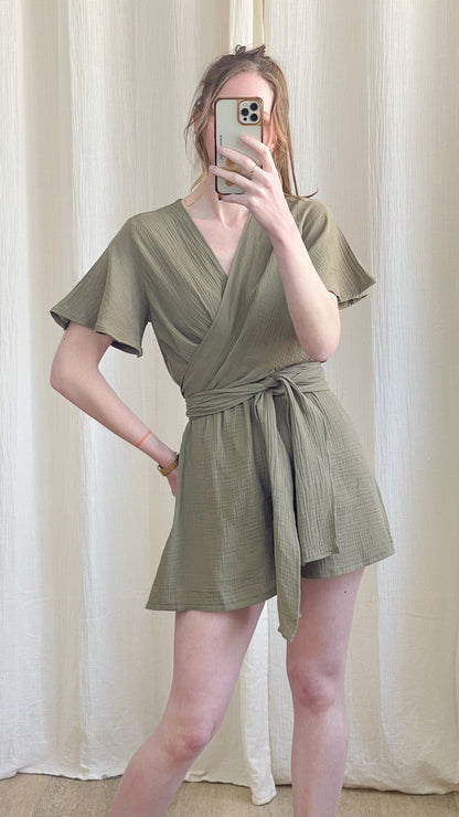 Combi-short Magali – Combinaison short en gaze de coton