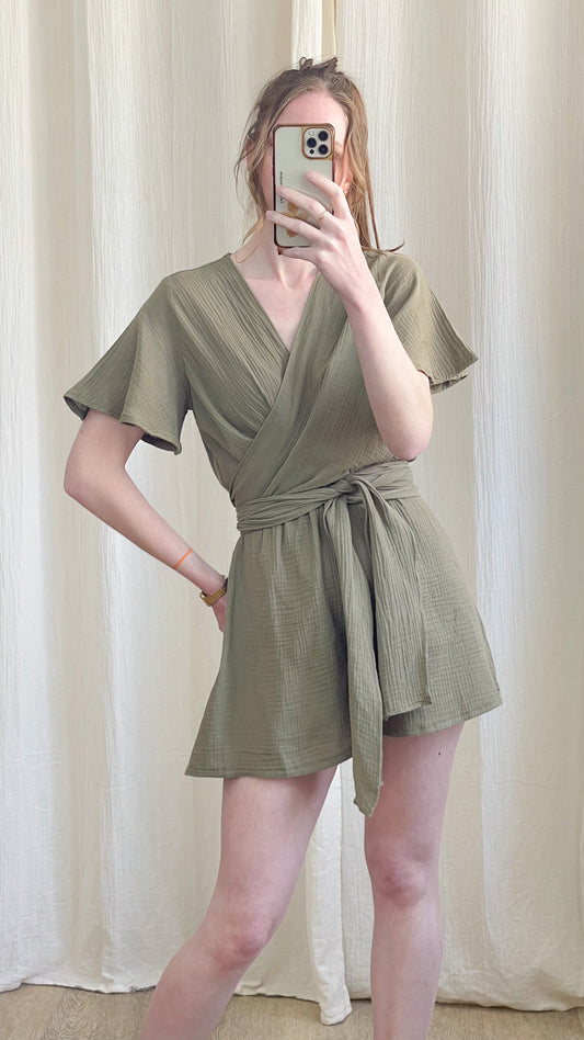 Combi-short Magali – Combinaison short en gaze de coton
