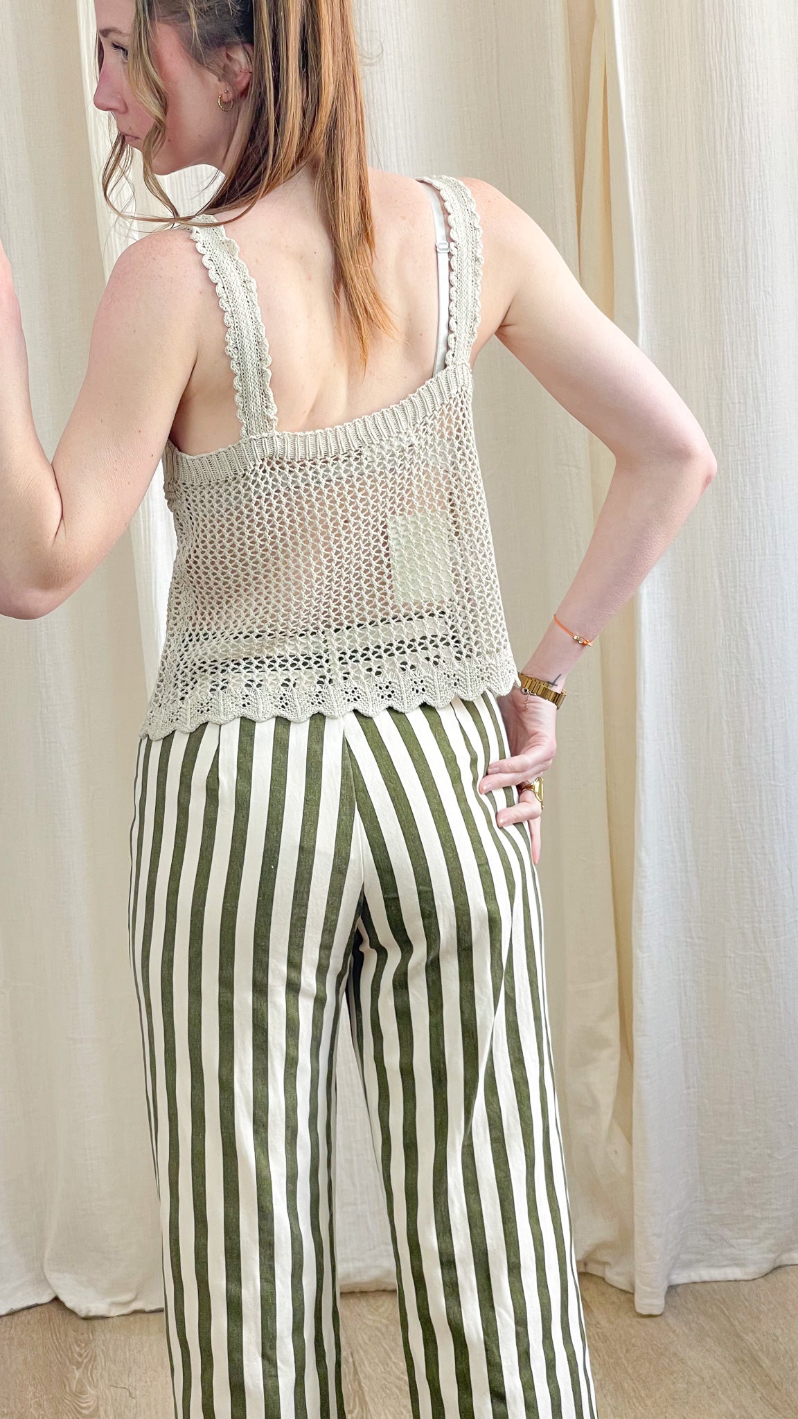 Top Natie – Top crochet écru à bretelles