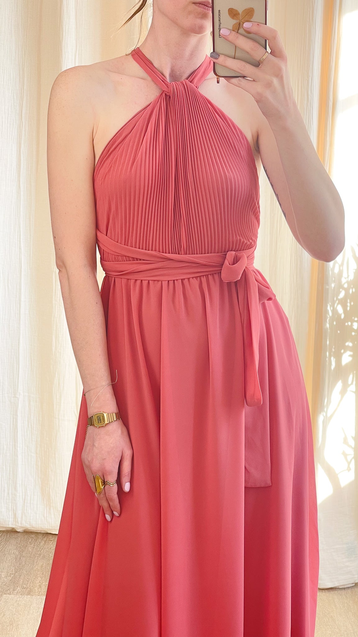 Robe longue de cérémonie plissée – Robe April