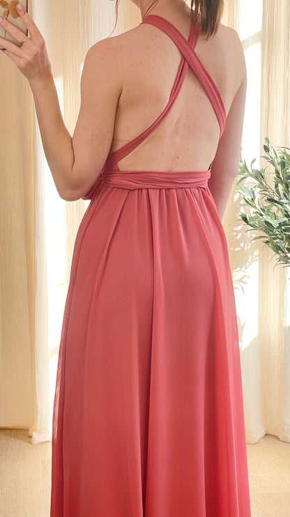 Robe longue de cérémonie plissée – Robe April