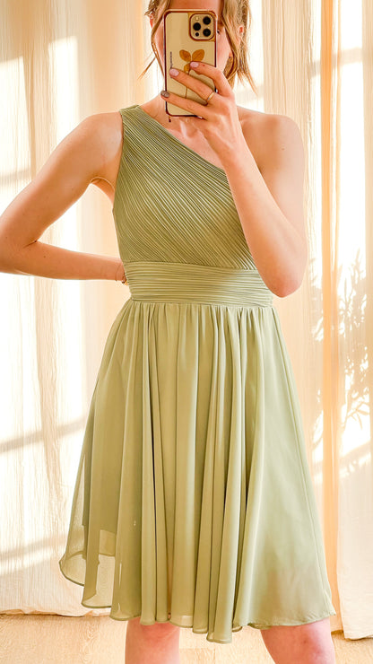 Robe Catia - Robe courte plissée asymétrique
