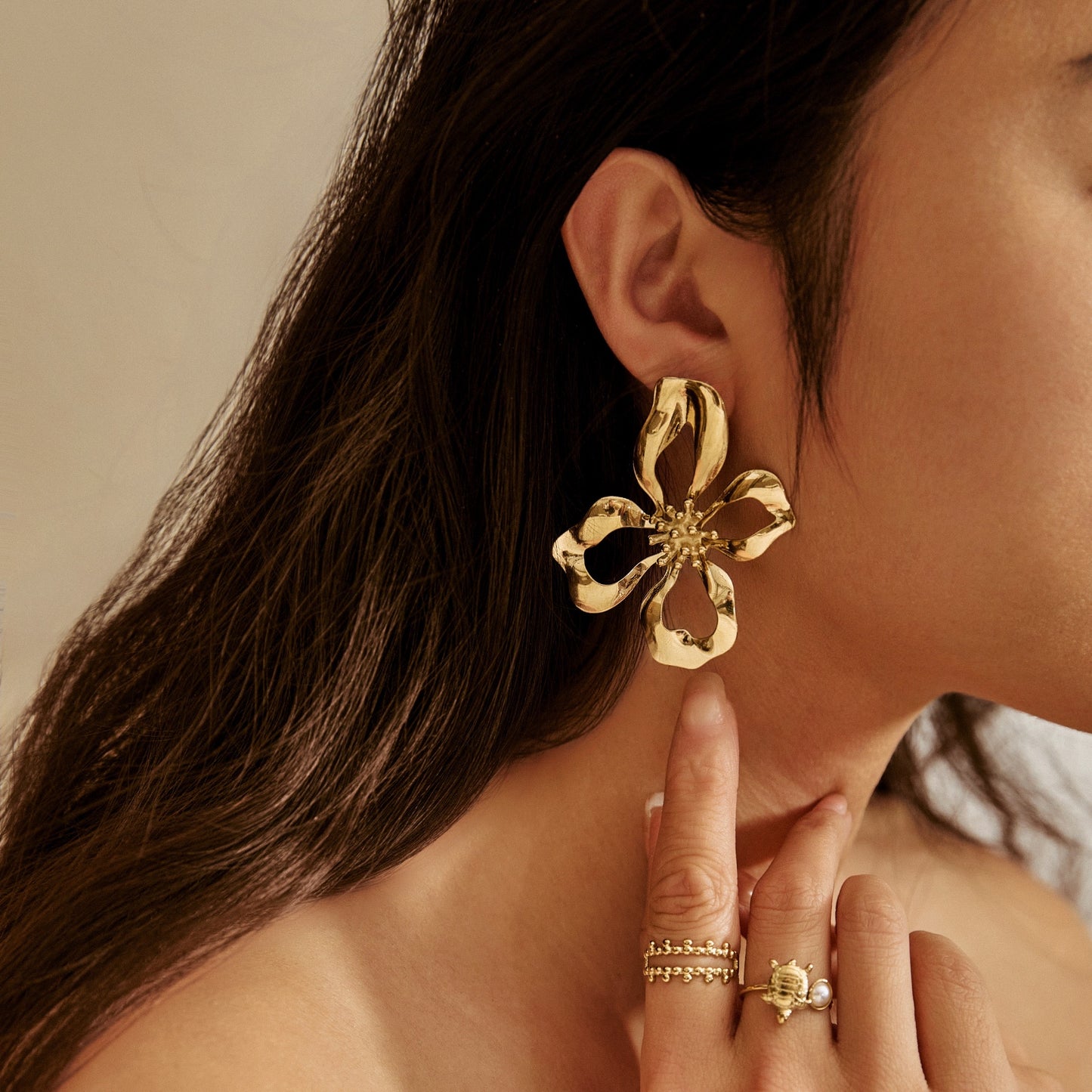 Boucles d'oreilles fleurs XL