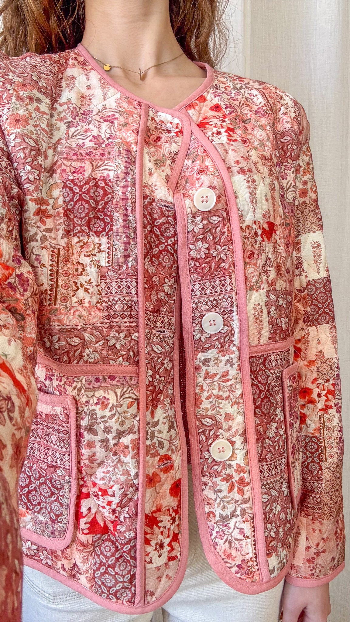 Veste Megane - Veste matelassée patchwork imprimé floral