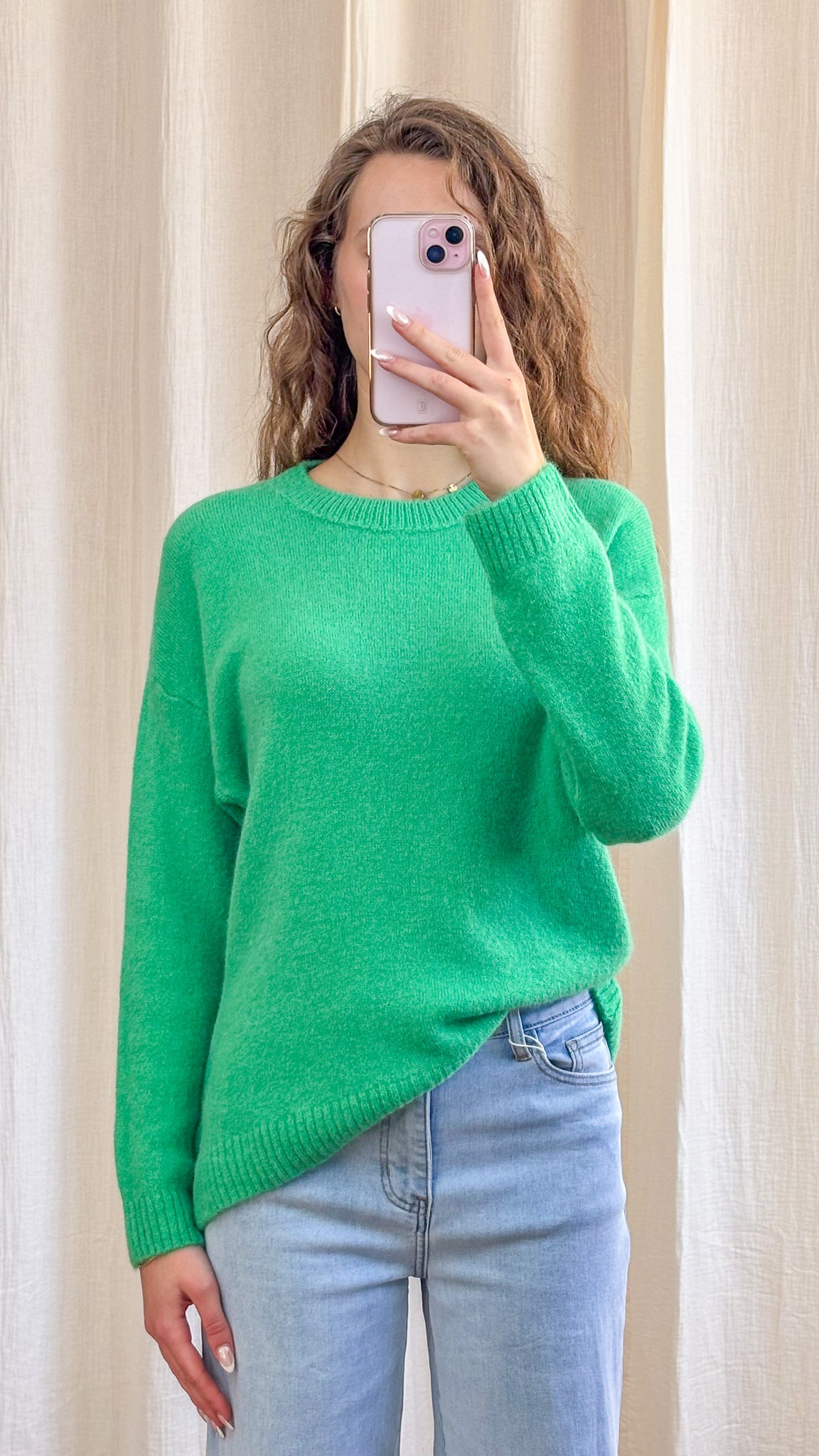 Pull Mathilde - Pull vert en baby alpaga doux