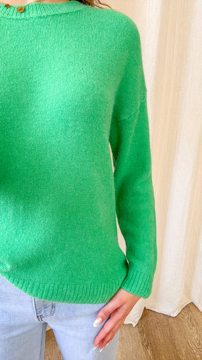 Pull Mathilde - Pull vert en baby alpaga doux