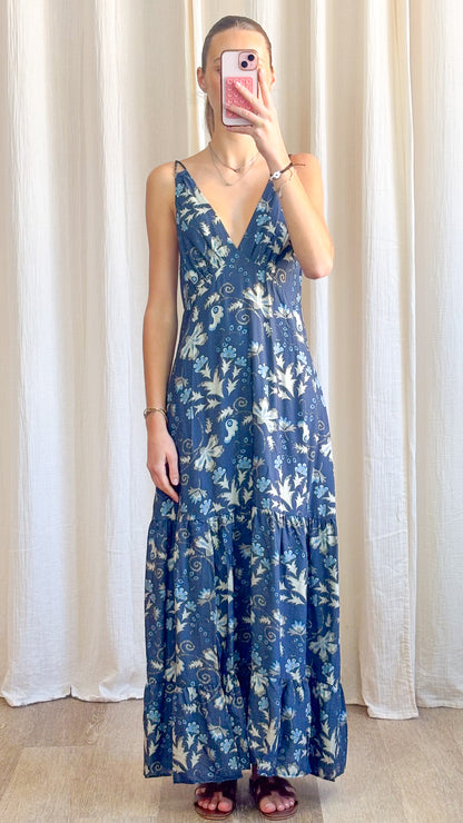 Robe Maddy - Robe longue fluide imprimé bohème à bretelles fines