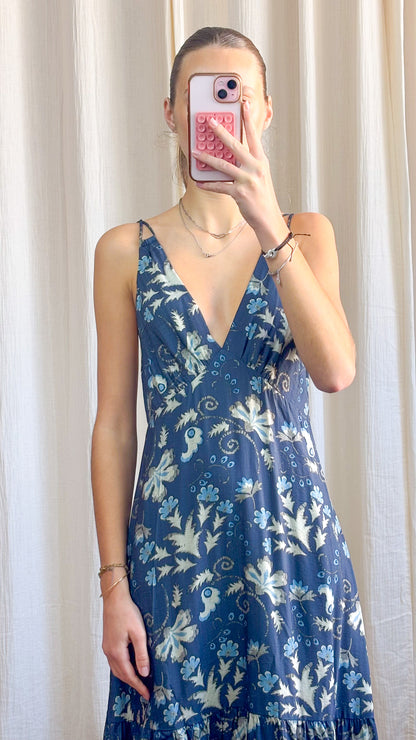 Robe Maddy - Robe longue fluide imprimé bohème à bretelles fines