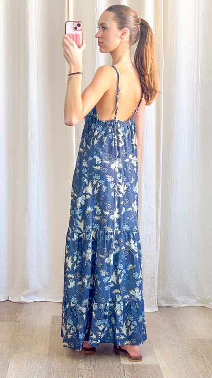 Robe Maddy - Robe longue fluide imprimé bohème à bretelles fines