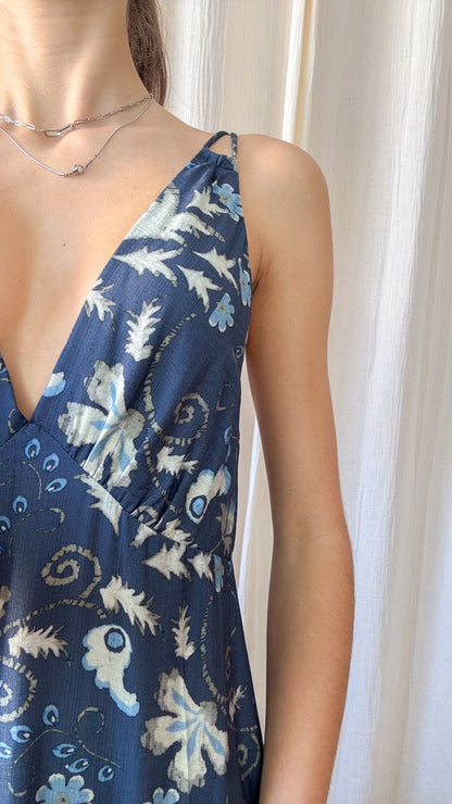 Robe Maddy - Robe longue fluide imprimé bohème à bretelles fines