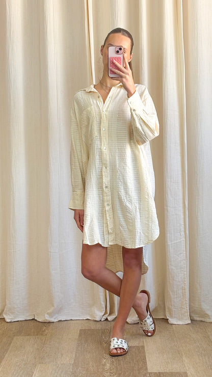 Robe Joëlle – Robe chemise en coton écrue