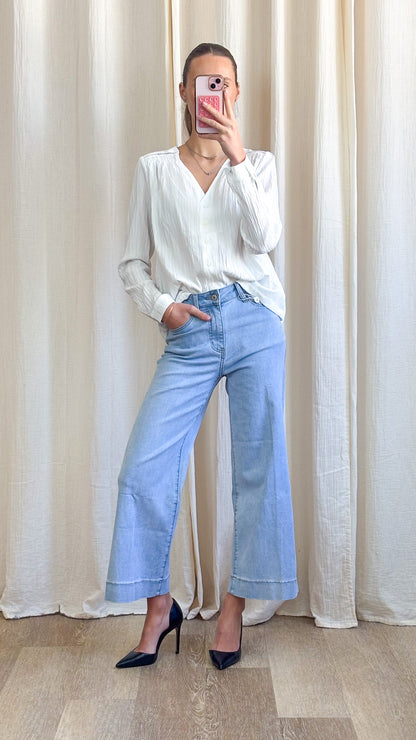 Blouse Mathilde – Blouse fluide texturée manches longues