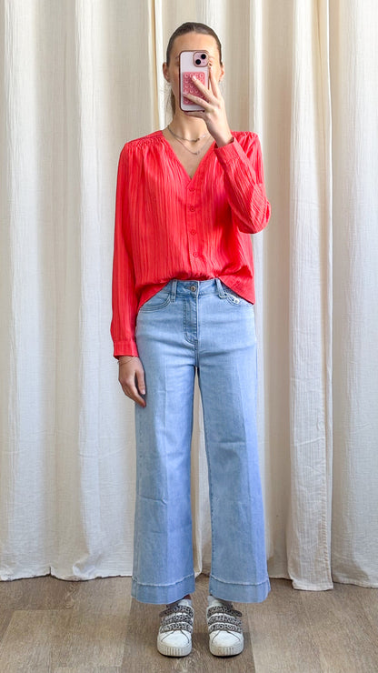 Blouse Mathilde – Blouse fluide texturée manches longues