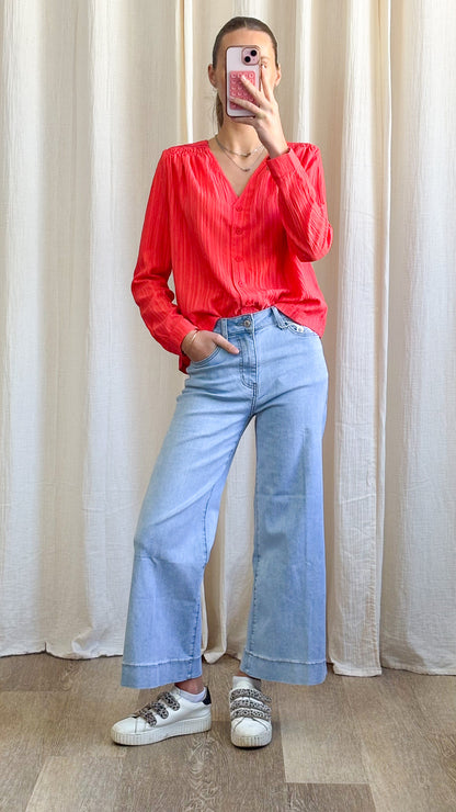 Blouse Mathilde – Blouse fluide texturée manches longues