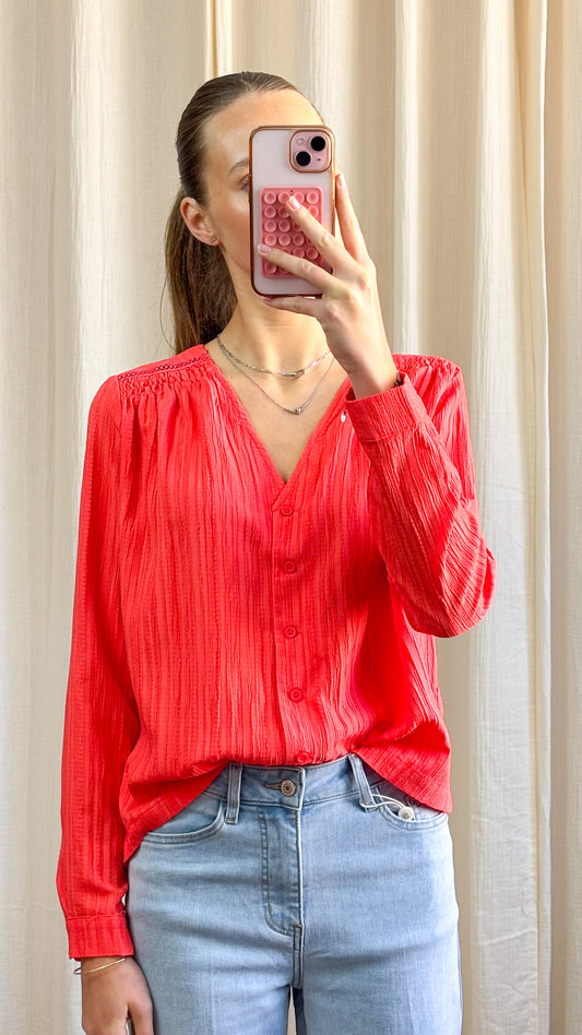 Blouse Mathilde – Blouse fluide texturée manches longues