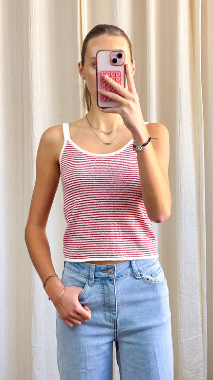 Top Olivia – Débardeur en maille éponge rayé multicolore