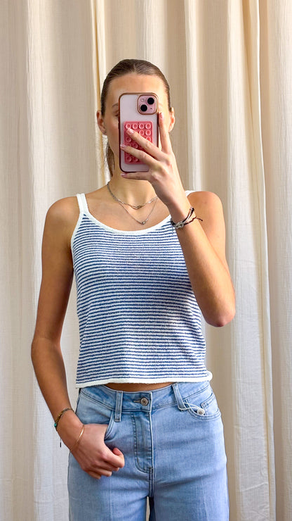 Top Olivia – Débardeur en maille éponge rayé multicolore