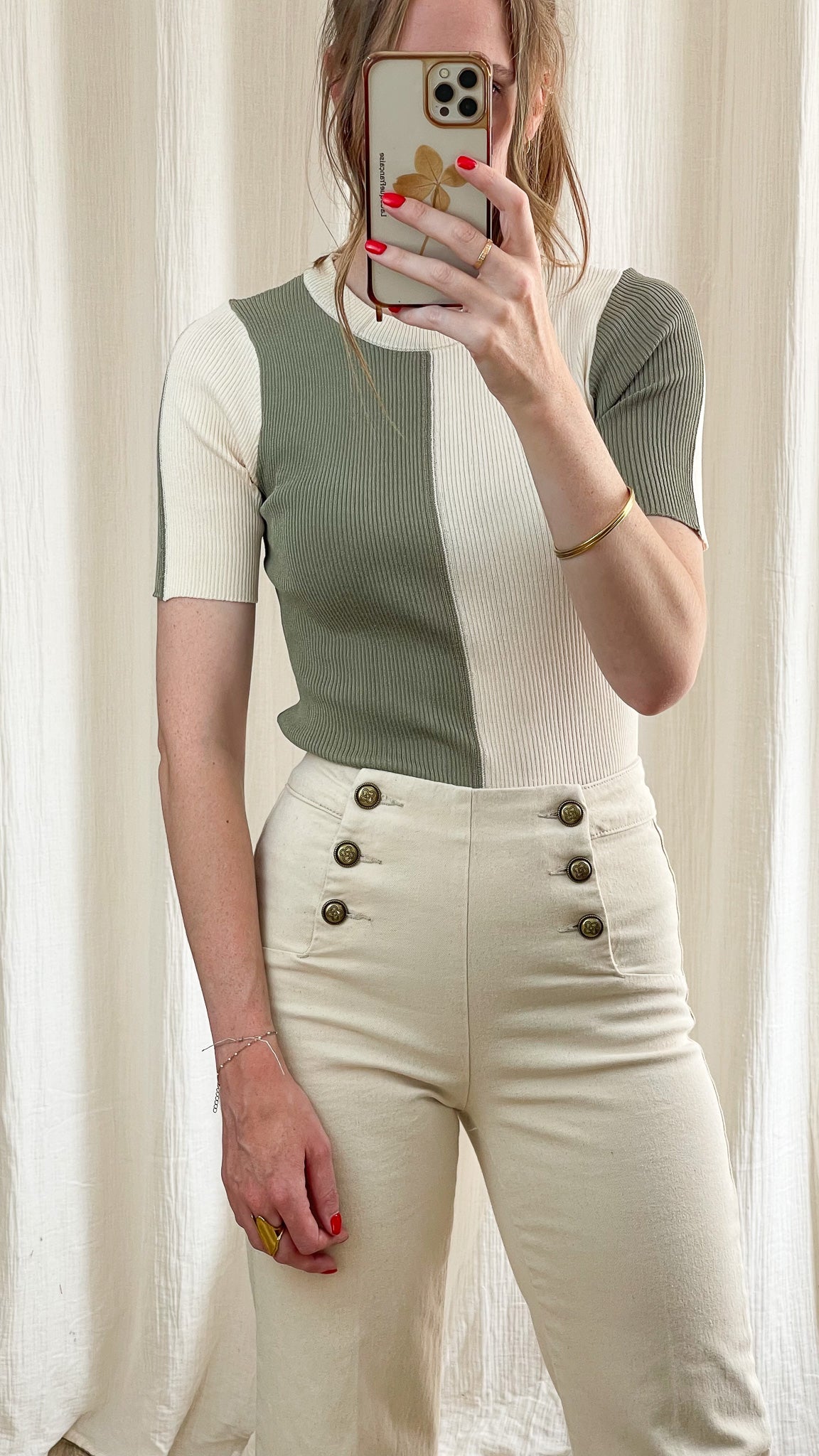 Maille Miranda - Top en maille bicolore