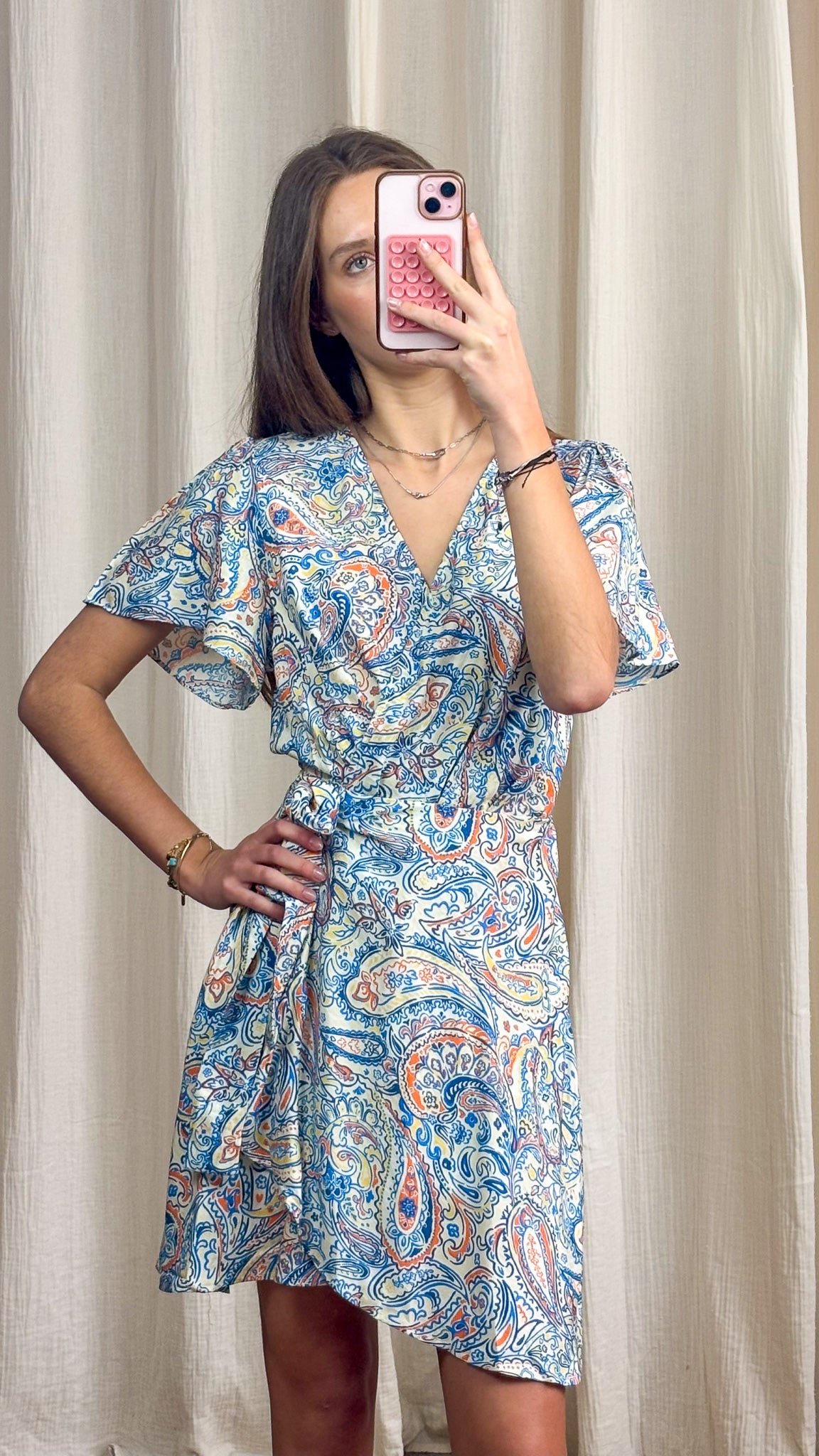 Robe Alba – Robe portefeuille imprimé cachemire
