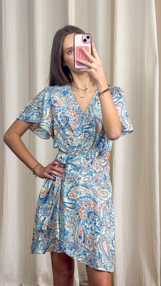 Robe Alba – Robe portefeuille imprimé cachemire