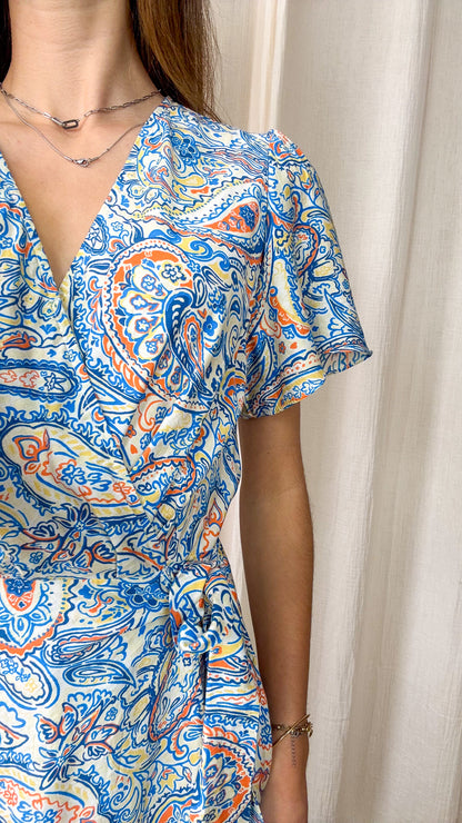 Robe Alba – Robe portefeuille imprimé cachemire