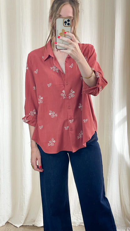 Chemise Maria - Chemise fluide avec broderie fleurs