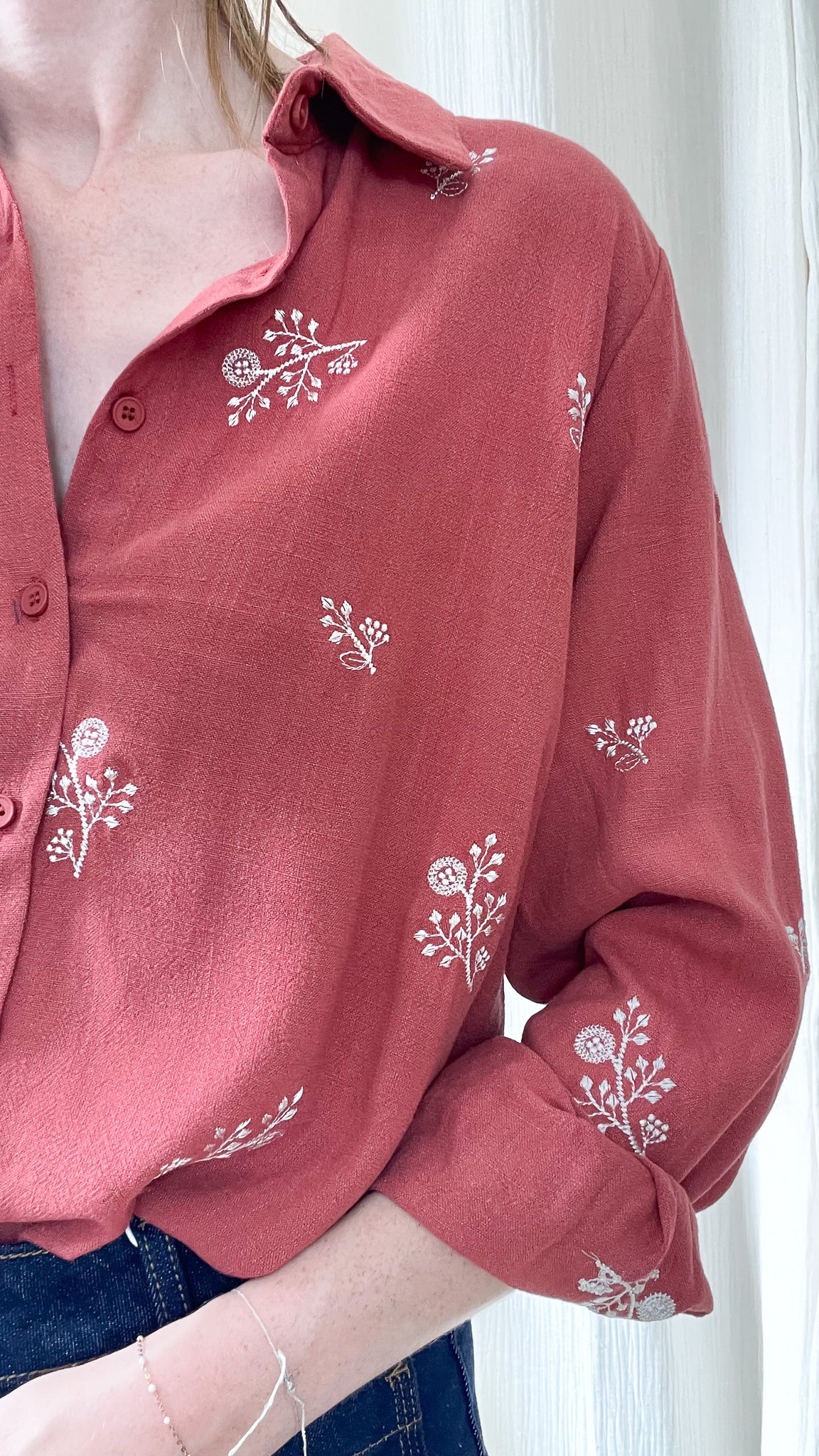 Chemise Maria - Chemise fluide avec broderie fleurs
