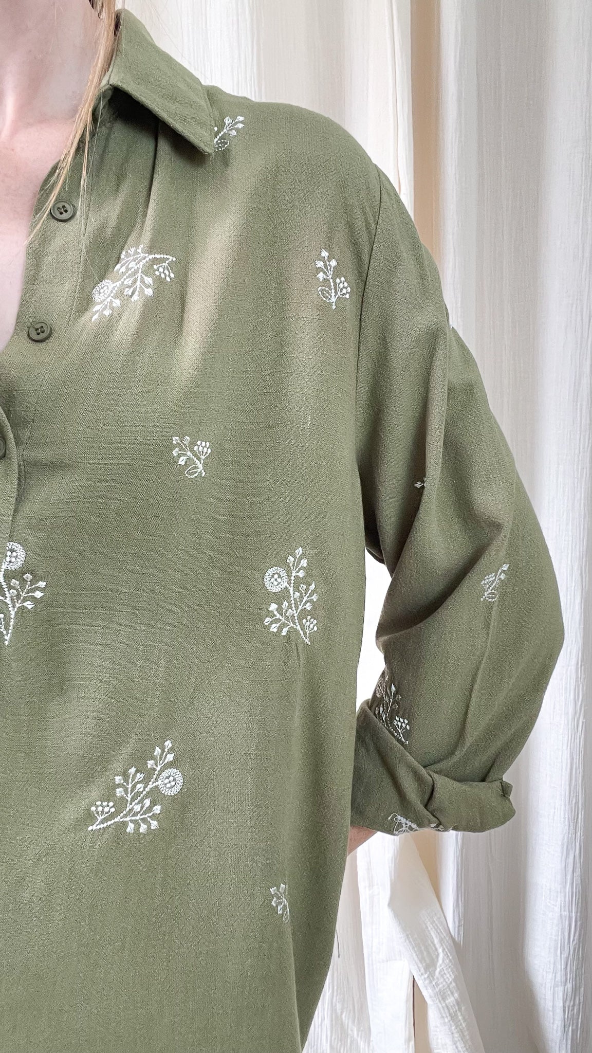Chemise Maria - Chemise fluide avec broderie fleurs