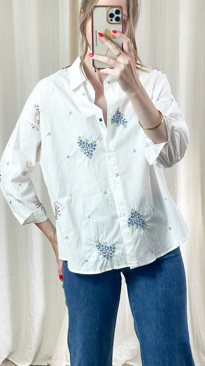 Chemise Amalia - Chemise avec fleurs brodées